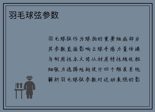 羽毛球弦参数